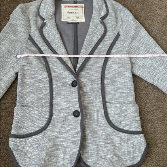 Cartonnier Jacket Beckett Piped Button Front Gray Jacket Size Small - Picture 8 of 10